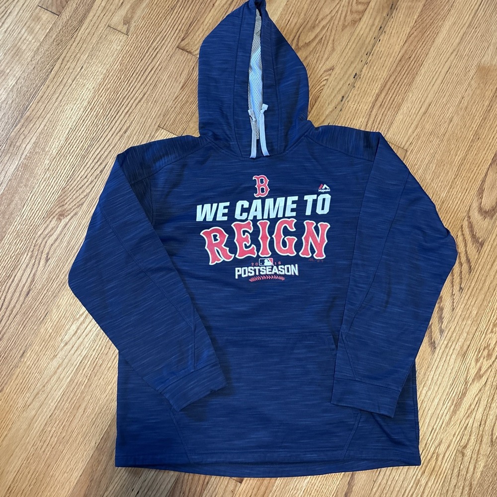 Boston Red Sox WE CAME TO REIGN 2016 POSTSEASON MAJESTIC HOODIE  Adult Large